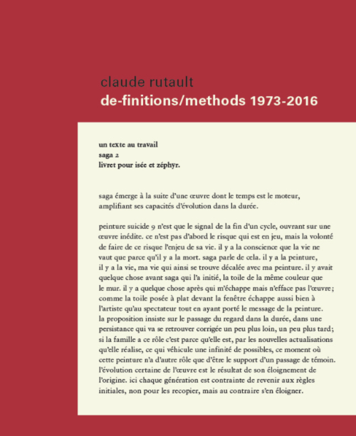 Claude Rutault - De-finitions/methods 1973-2016