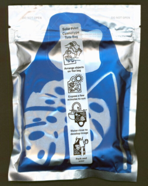 Solar Print Cyanotype Tote Bag (new bag)