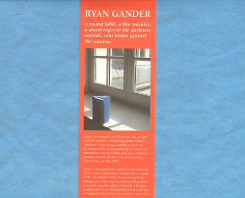 Ryan Gander: A Round Table... Ryan Gander: A Round Table...