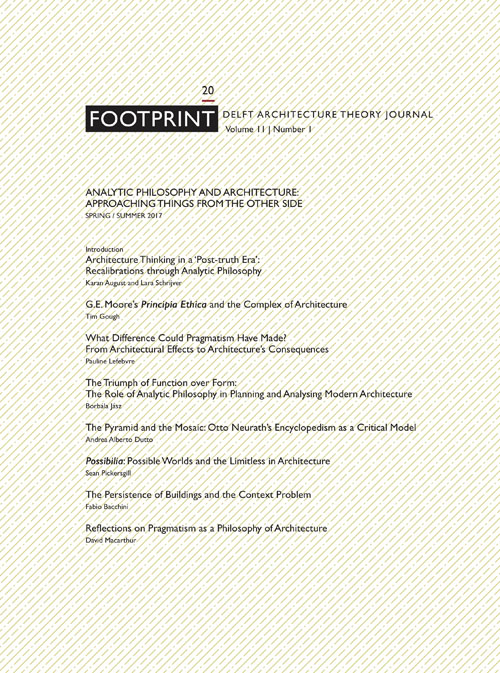 Footprint 20 Analytic Philosophy And Architecture - Approaching Things From The Other Side