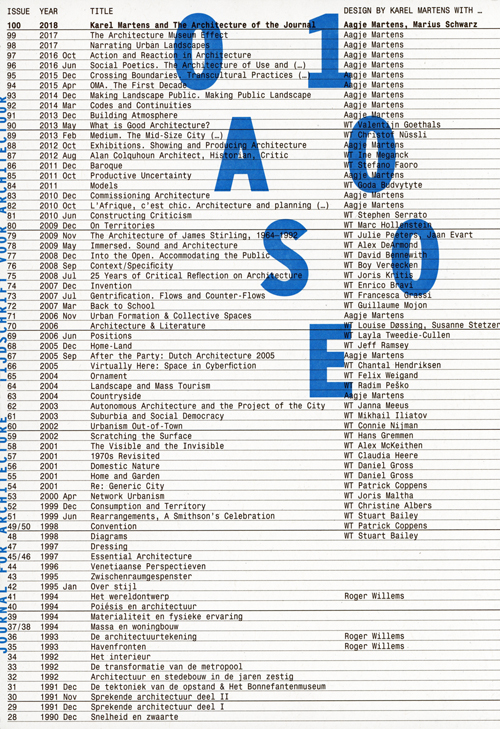 Oase 100: The Architecture Of The Journal