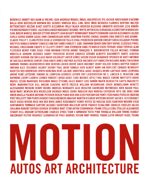 Motion. Autos, Art, Architecture