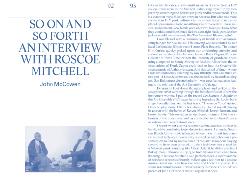 Sound American 29: The Roscoe Mitchell Issue Sound American 29: The Roscoe Mitchell Issue