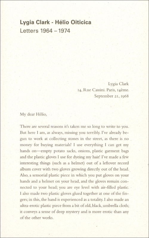 Lygia Clark | Hélio Oiticica: Letters 1964–1974