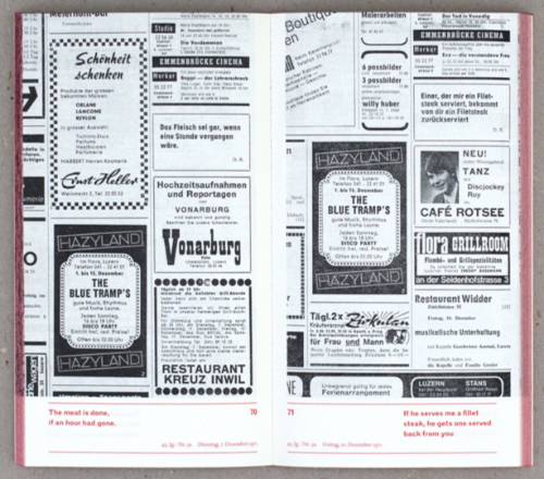 Dieter Roth – Inserate 1971/1972