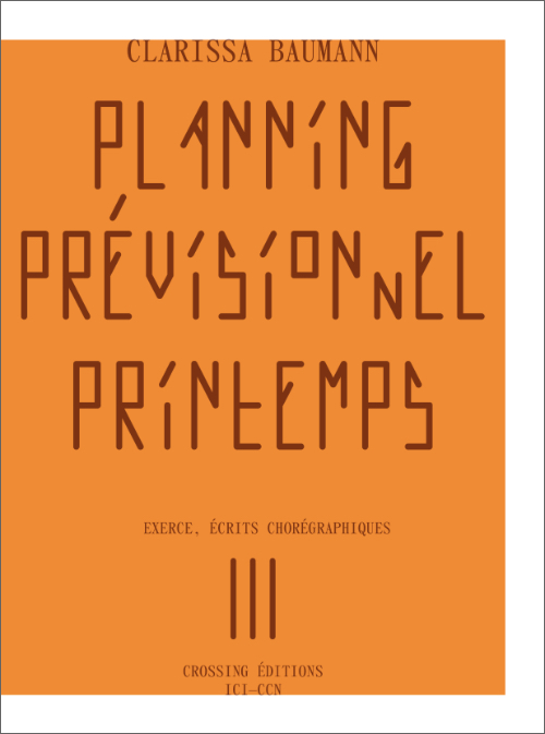 Clarissa Baumann - Planning prévisionnel Printemps