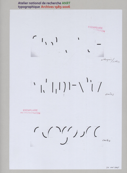 Atelier National De Recherche Typographique Archives 1985-2006
