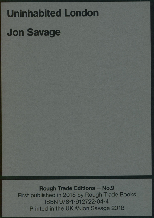 Jon Savage - Uninhabited London