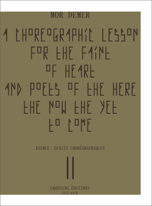 Mor Demer - A choreographic lesson for the faint of Heart and poets of the here the now the yet to come