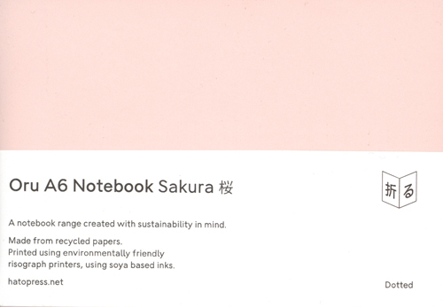 Oru Notebook A6 Sakura Pink Dotted